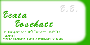 beata boschatt business card